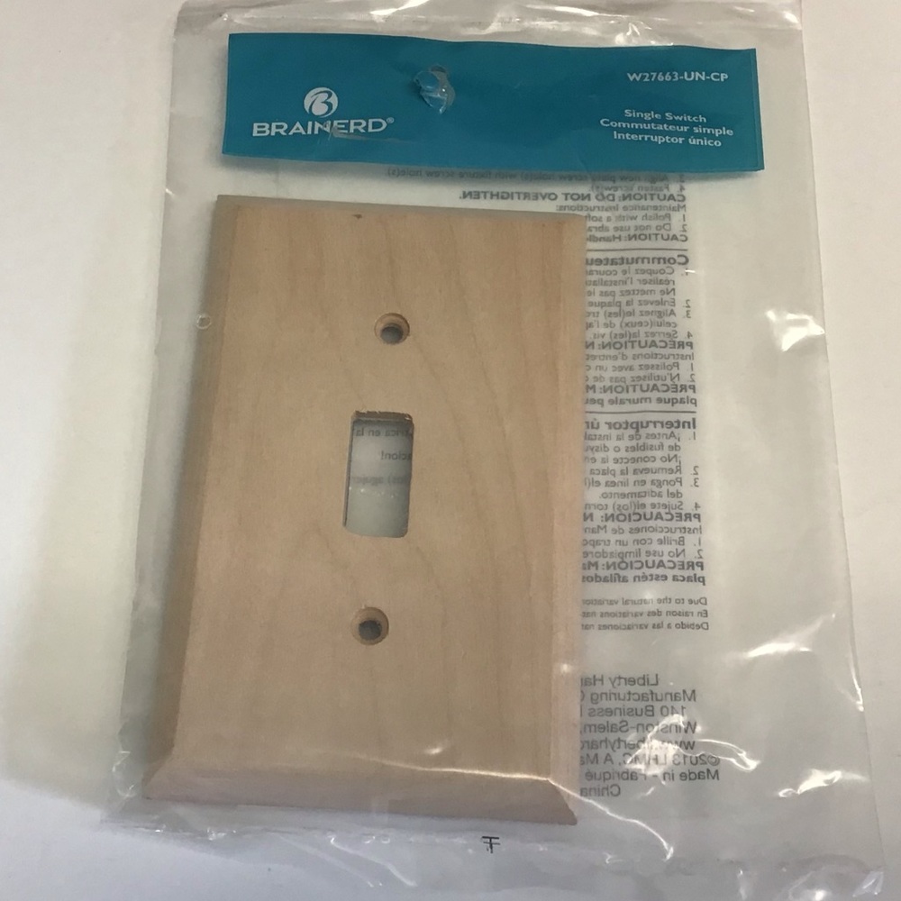 Brainerd Wood Single Switch Plate Cover